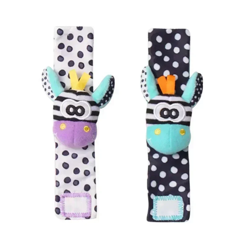 Toddler Socks with Bug Wrist Strap + Rattle Baby Animal Foot Socks Pacifier Toys