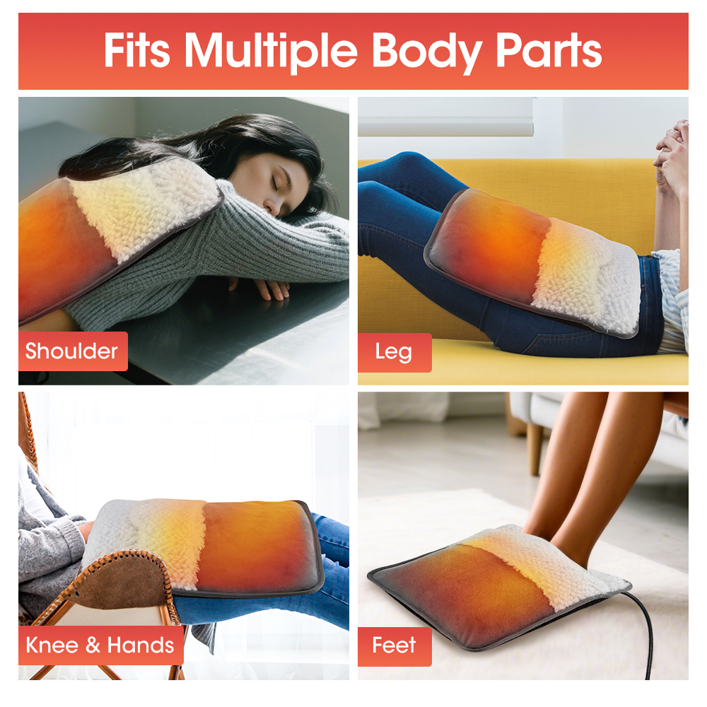 Soft Plush Foot Heating Pad, USB Foot Warmer Massager, Winter Sleeping Improvement Warming Mat, Washable Design