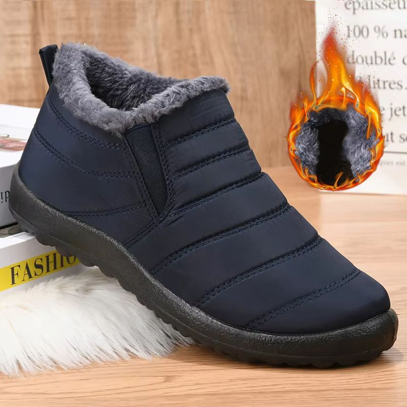 Men's Winter Snow Boots – Waterproof Fur-Lined Hiking Ankle Boots for Outdoor Work and Cold Weather