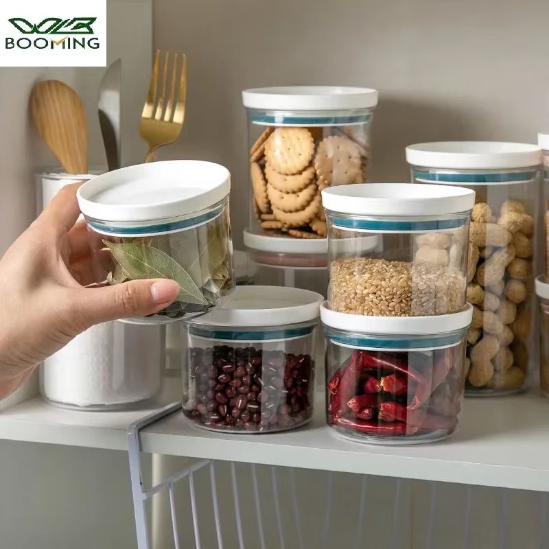 Airtight Sealed Ring Food Grade Storage Jar for Snacks and Grain Kitchen Organization