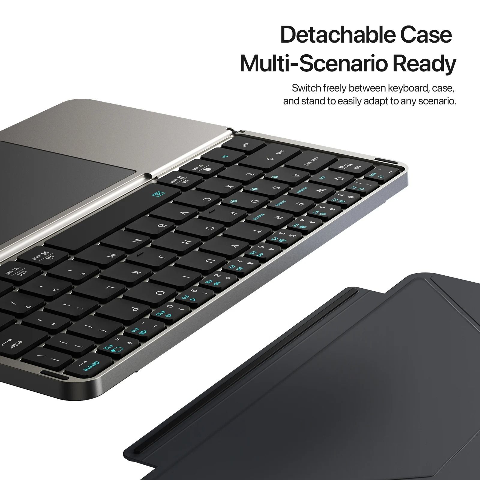 Foldable Bluetooth Keyboard with Touchpad and Phone Holder