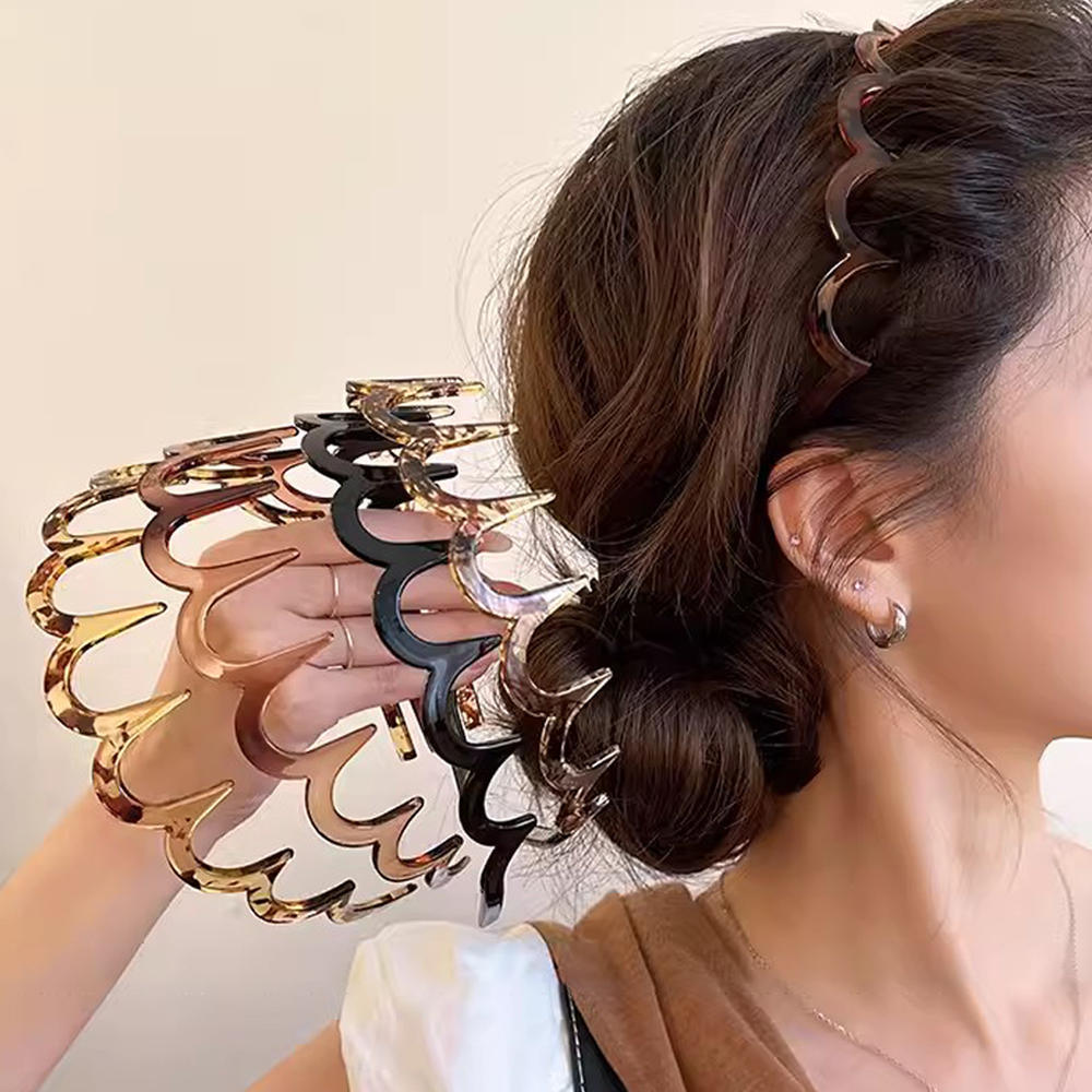 Non-Slip U-Shape Hair Comb Headband for Women | Fluffy Top Hair Bands