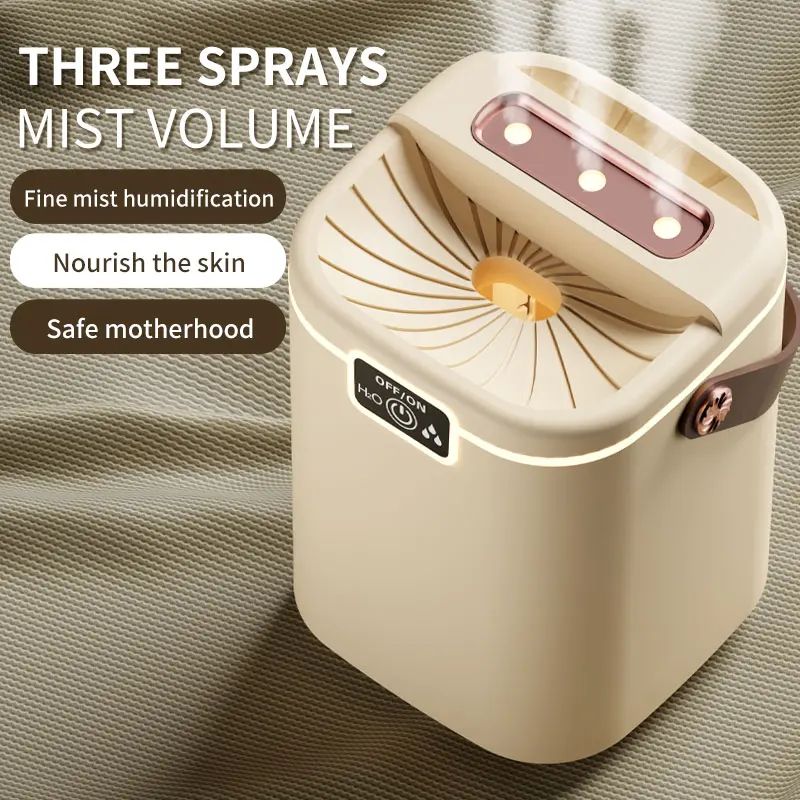 Three-Nozzle Desktop Humidifier with Night Light – 2 L Large-Capacity USB Humidifier with Adjustable Mist