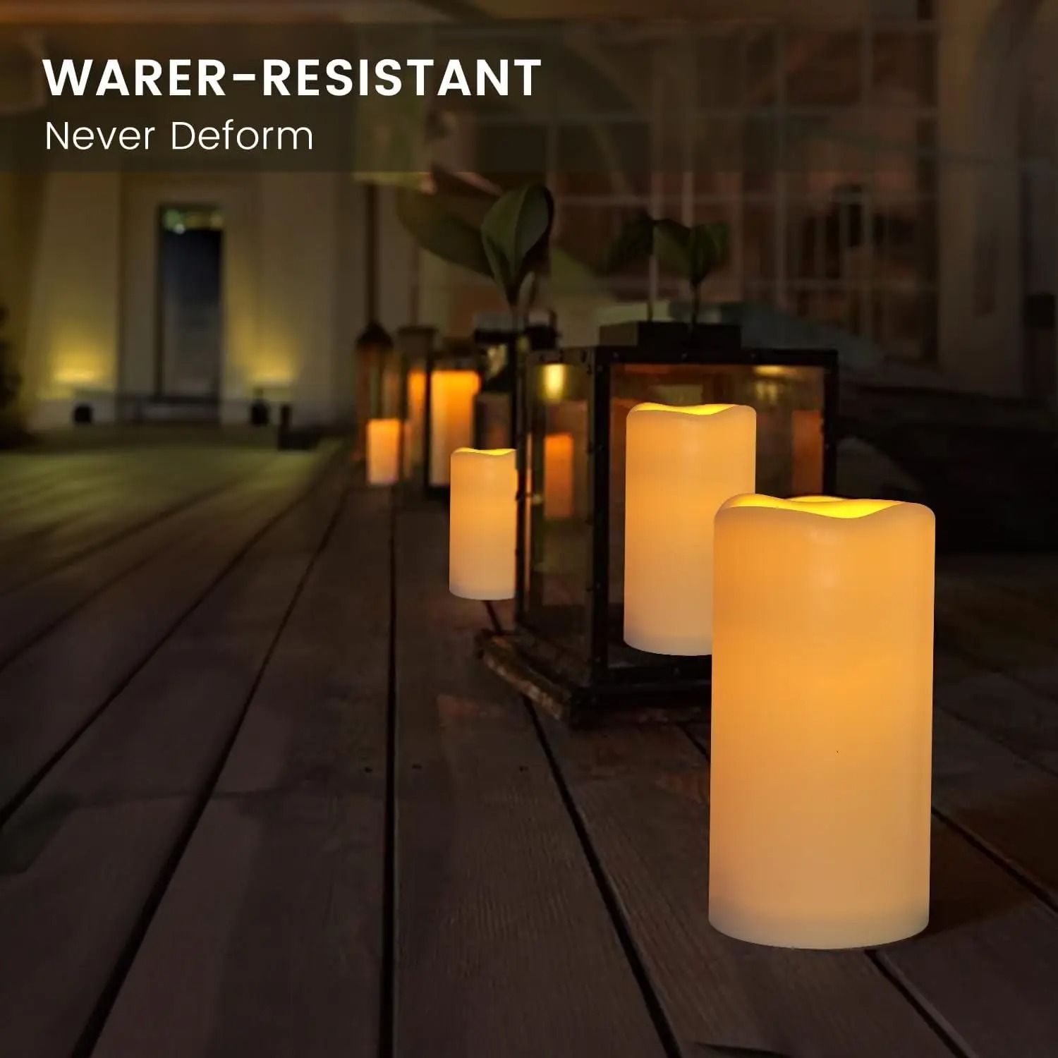 Candlium Flameless LED Pillar Candles Battery Operated Flickering Candle Set with Remote