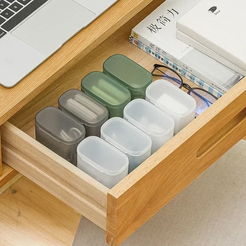 Portable Travel Data Cable Storage Box with Lid