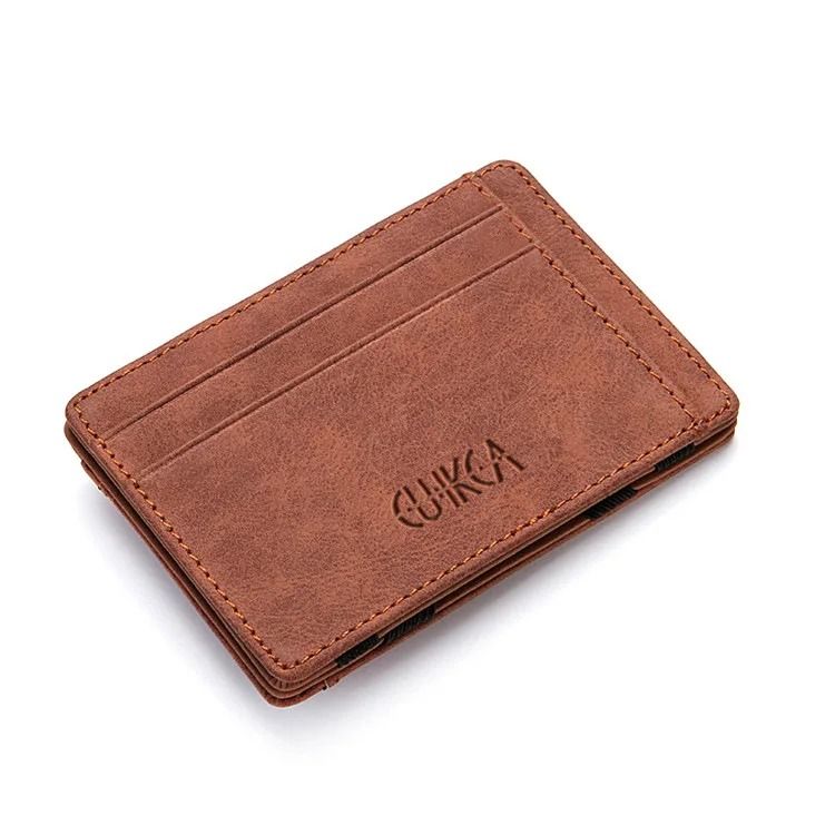 Slim Leather Magic Wallet with Card Holder and Money Clip