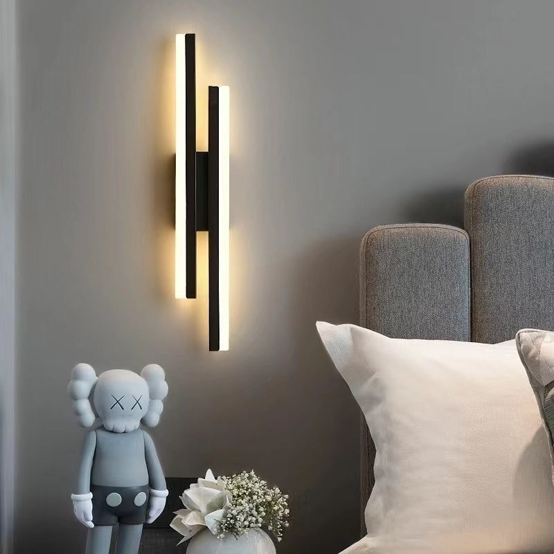 LED Copper Line Pipe Wall Sconce Lamp for Bedroom & Living Room
