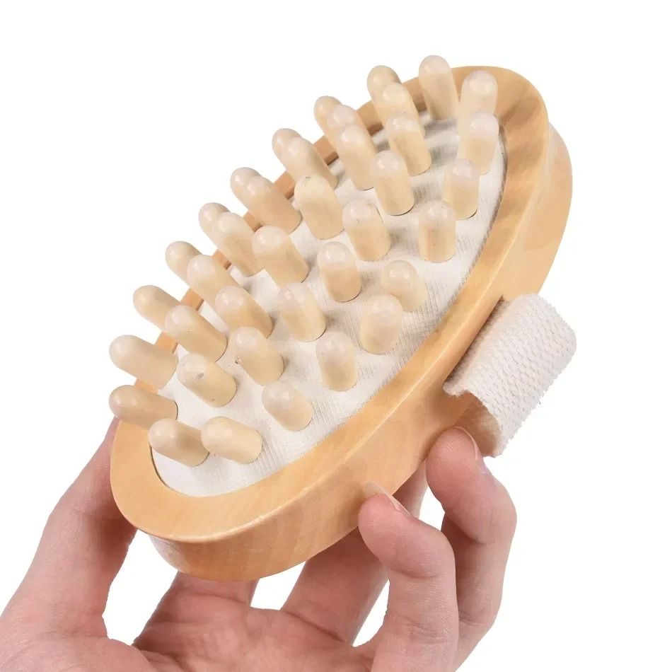 2 In 1 Natural Bristle Dry Skin Body Massage Brush