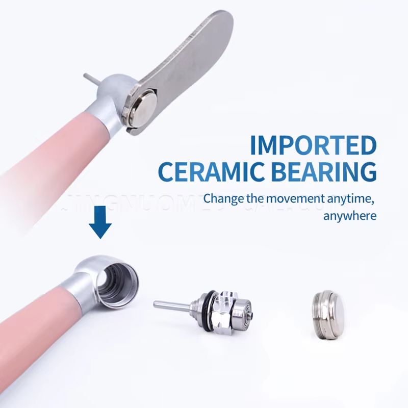 Pink Precision Dental Handpiece – High-Speed Ceramic Bearing Tool with LED Light and Water Spray