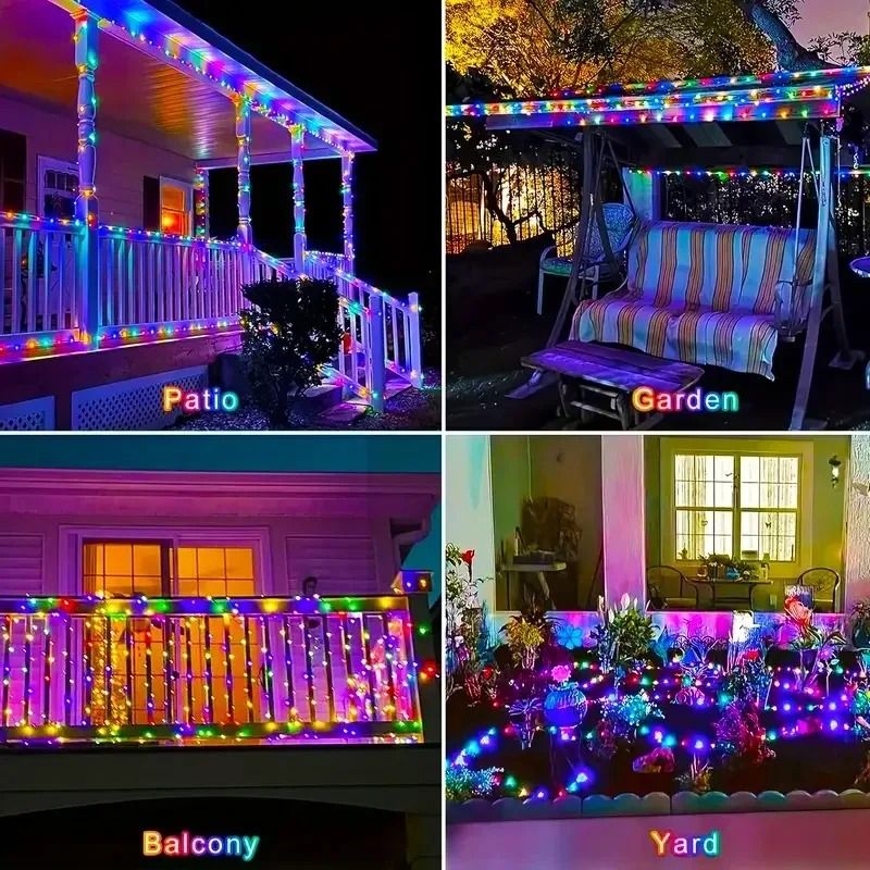 Solar Fairy String Lights with 8 Modes – Waterproof Copper Wire Garden Lights