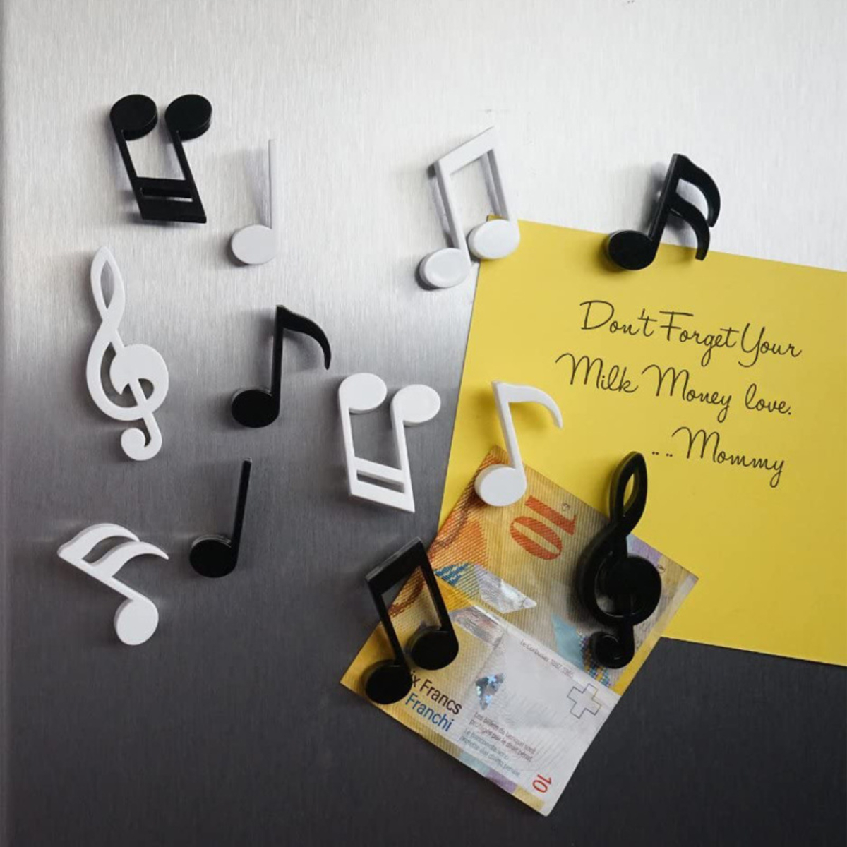 Music Note Refrigerator Sticker, Creative Piano Score Magnet Sticker