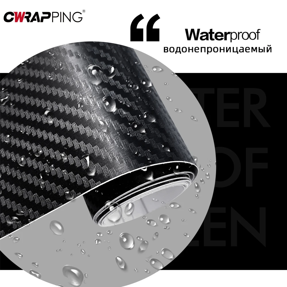 Carbon Fiber Auto Door Sill Protector, 3D Waterproof Car Sticker, Anti-Scratch Car Accessories