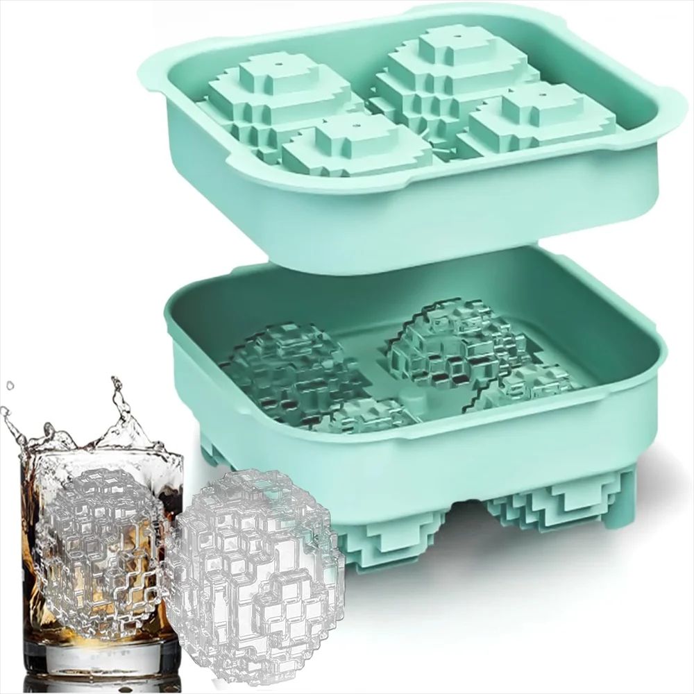Large Silicone Ice Cube Mold with Lid – Jumbo Whiskey Ice Cube Maker for Bourbon & Cocktails
