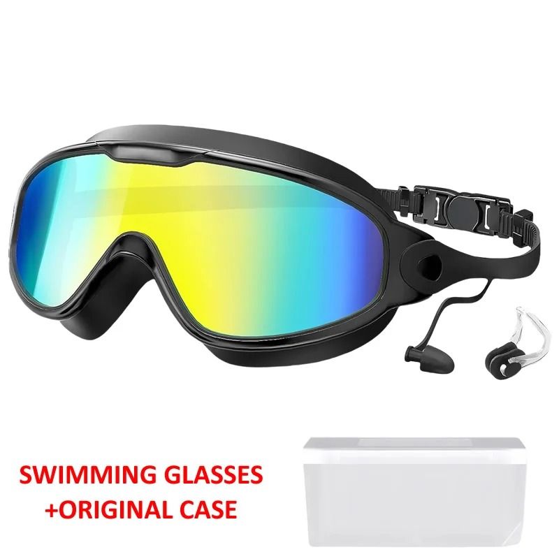 Large Frame Adult Swim Goggles with Anti-Fog Coated Lens and UV Protection