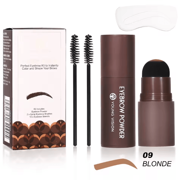 Waterproof Eyebrow Stamp Stencil Kit with 10 Brow Shaping Stencils