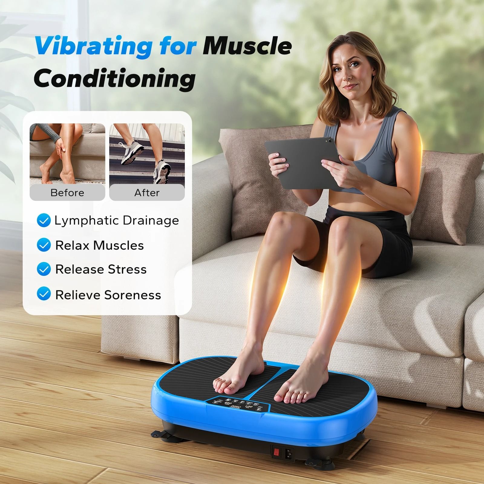 EMS Vibration Plate Exercise Machine – Advanced Whole-Body Vibration Platform for Weight Loss & Recovery