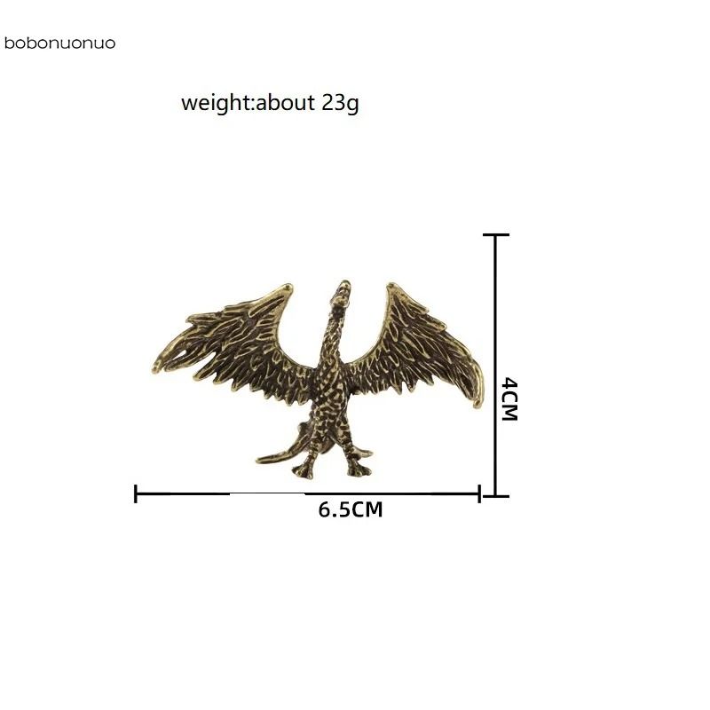 Solid Brass Phoenix Statue Feng Shui Desk Ornament for Elegant Retro Home Decor