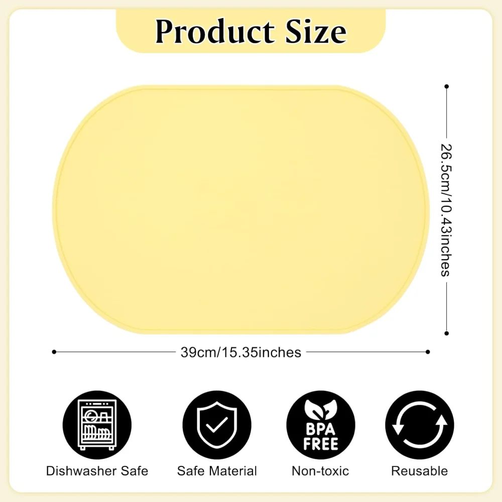 Heat-Resistant Silicone Placemat – Waterproof, Reusable, Easy-Clean Table Mat for Daily Dining