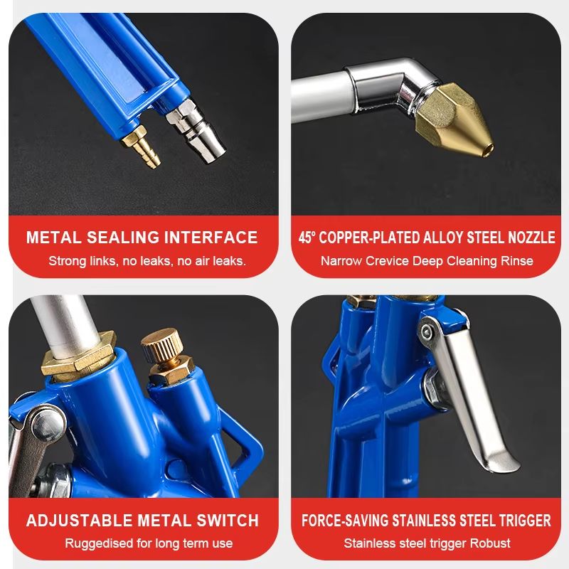 Dual-Purpose Pneumatic High-Pressure Cleaning Spray Gun with Adjustable Air Pressure