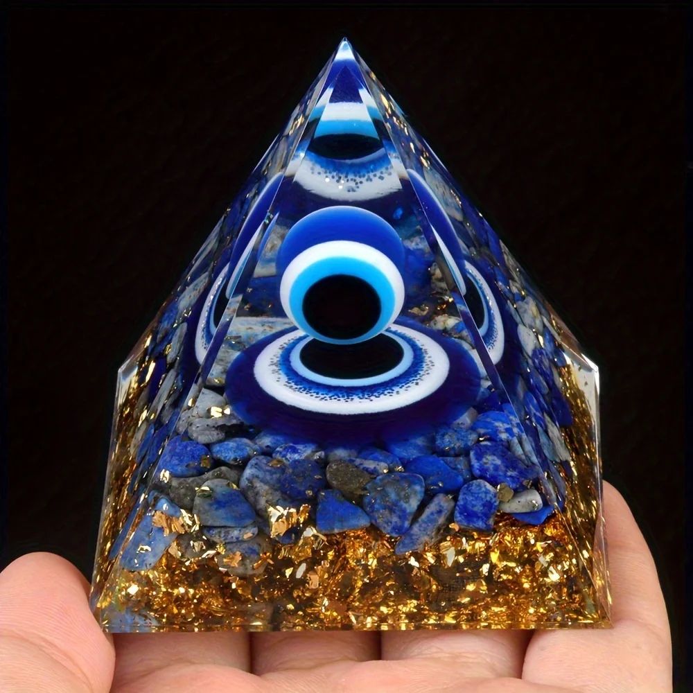 Lapis Lazuli Crystal Ball and Pyramid Decor Set