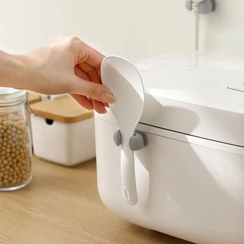 Silicone Rice Spoon Holder and Wall-Mounted Kitchen Utensil Rack