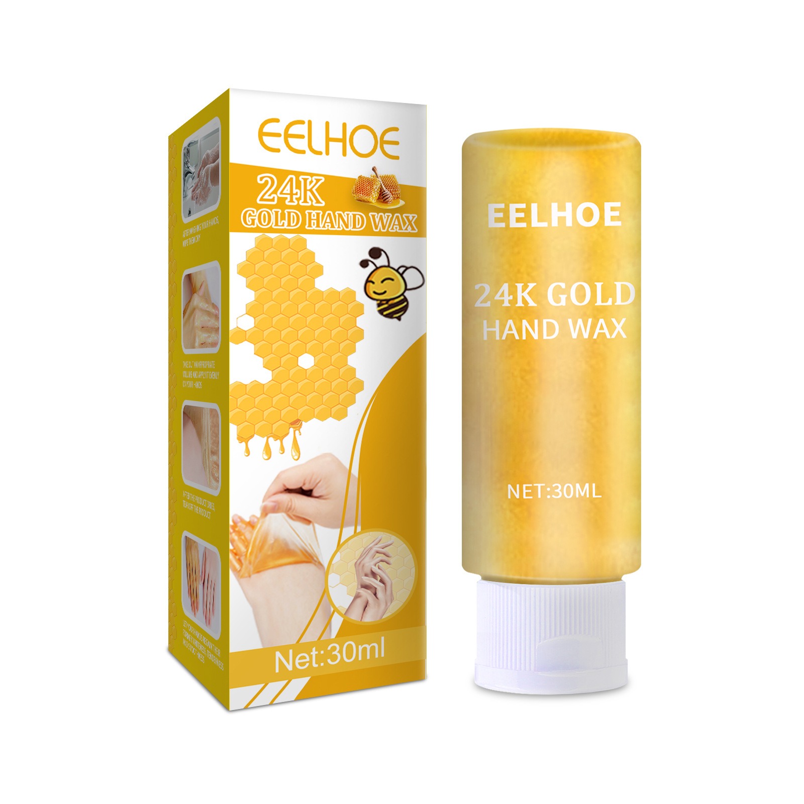 Mango Moisturizing Hand Wax with Beeswax Hand Mask, Natural Nourish Soften Cream, Scrub HandCare Mask Treatment