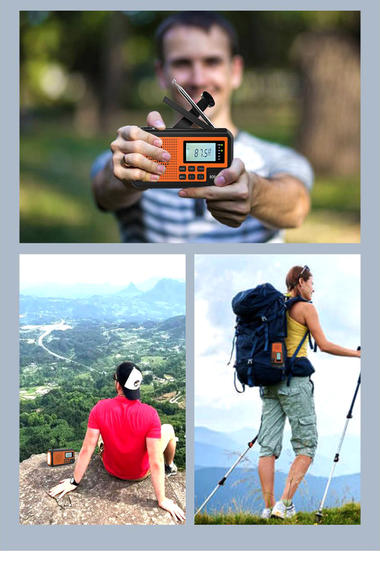 Hand Crank Emergency Radio with Solar Charger Flashlight and Power Bank