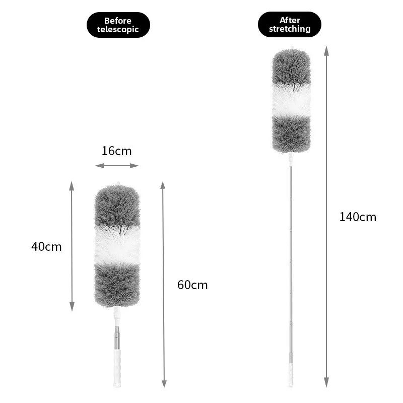 Extendable Microfiber Duster with Telescopic Pole – Retractable, Washable Ceiling & High Reach Dust Removal Brush