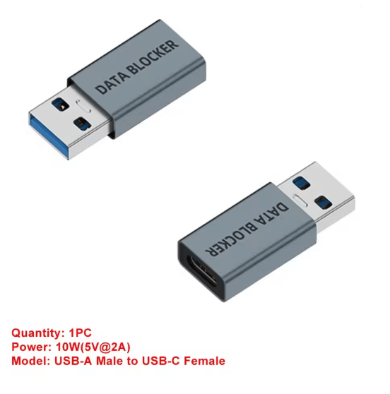 USB C Data Blocker Charging Only Privacy Protection Adapter