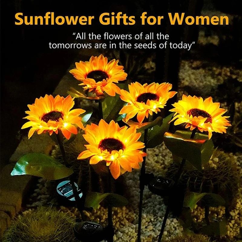 Solar Sunflower LED Garden Light Waterproof Decorative Flower Lamp