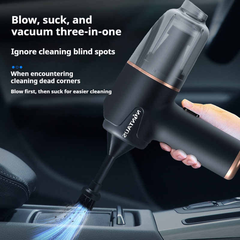 Cordless Car Vacuum Cleaner, 60W Strong Suction 3 in 1 Blow Suck Vacuum, Portable Handheld for Car Home Pet Hair