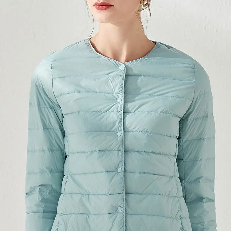 Womens Ultralight Collarless Puffer Jacket