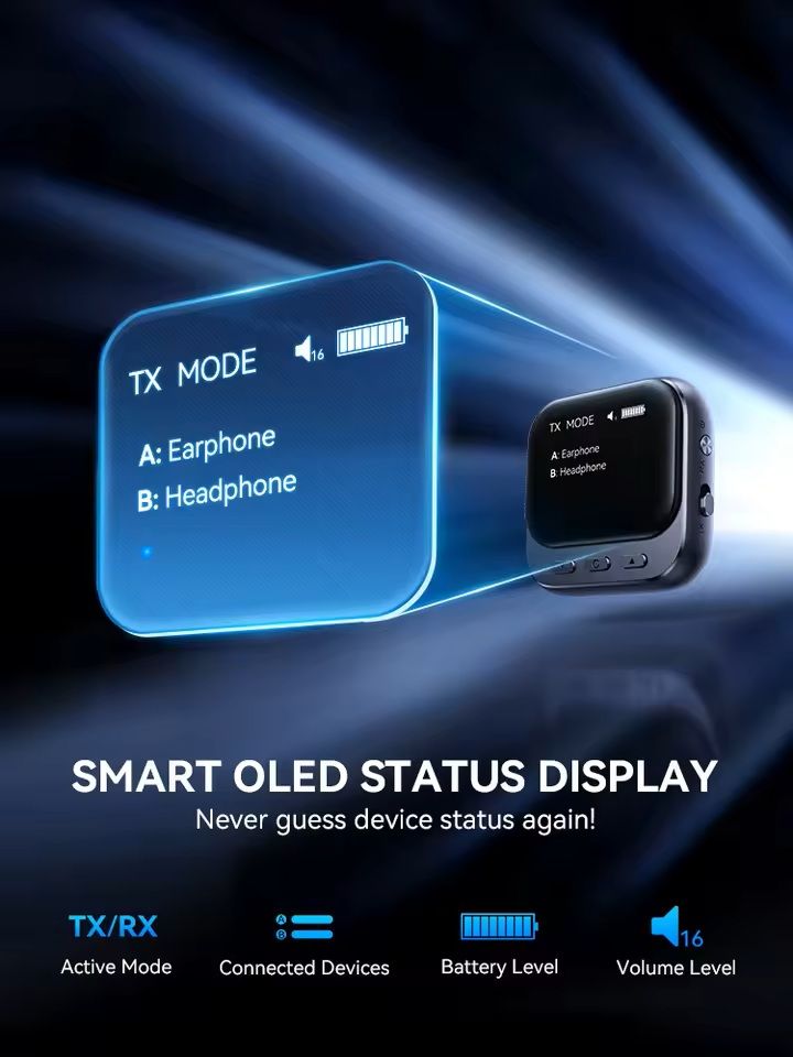 Bluetooth Car Adapter 2 in 1 Receiver and Transmitter with LED Display
