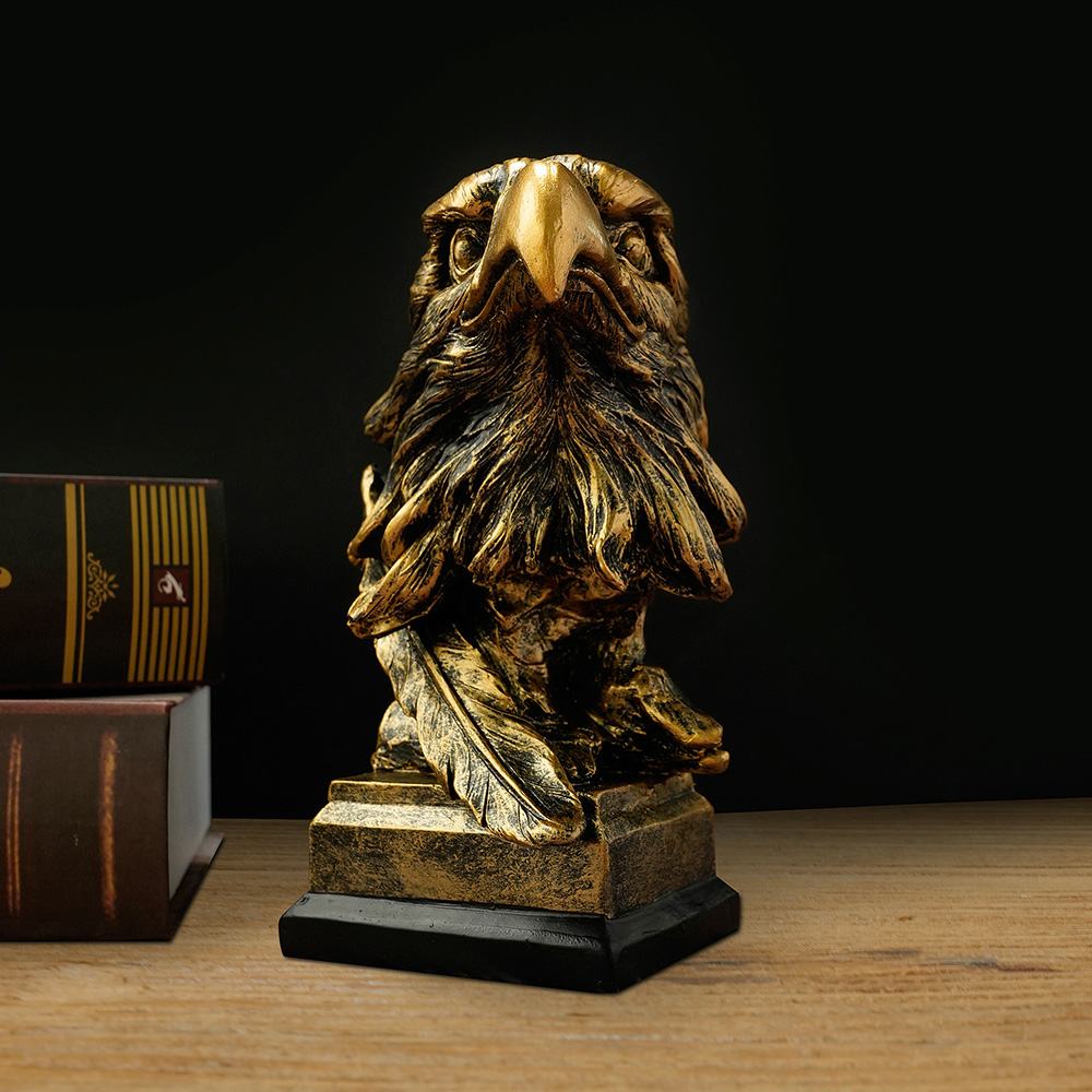 Majestic Eagle Head Statue Resin Wildlife Decor for Home Office Display