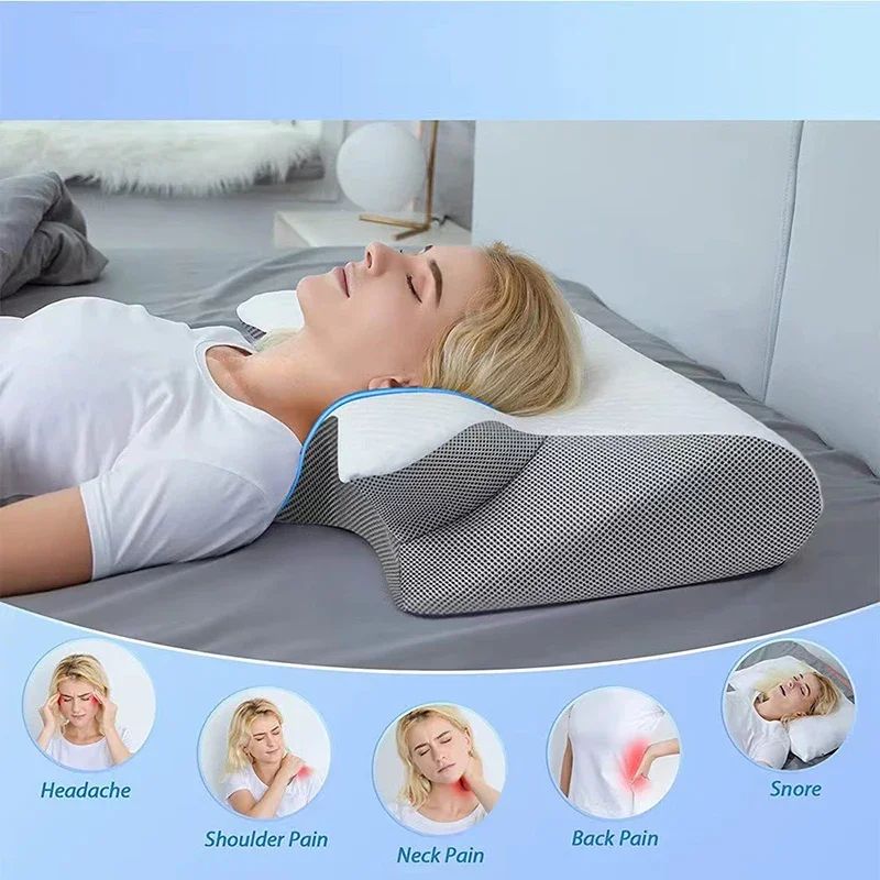 2 In 1 Ergonomic Memory Foam Neck Pillow