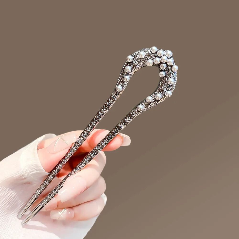 Pearl Flower U Shaped Hairpin