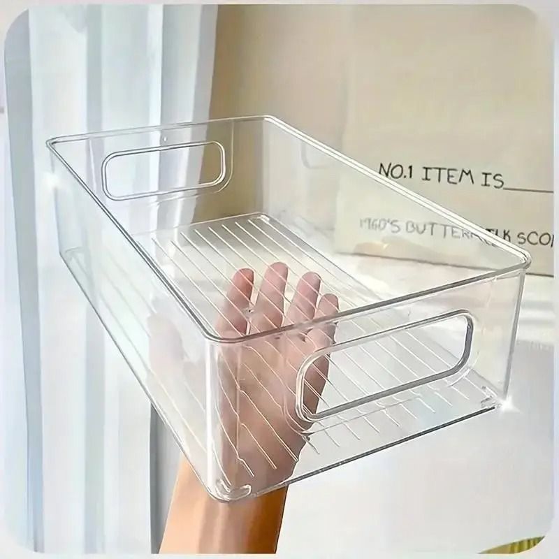 Stackable Acrylic Desktop Storage Box Transparent Office Organizer