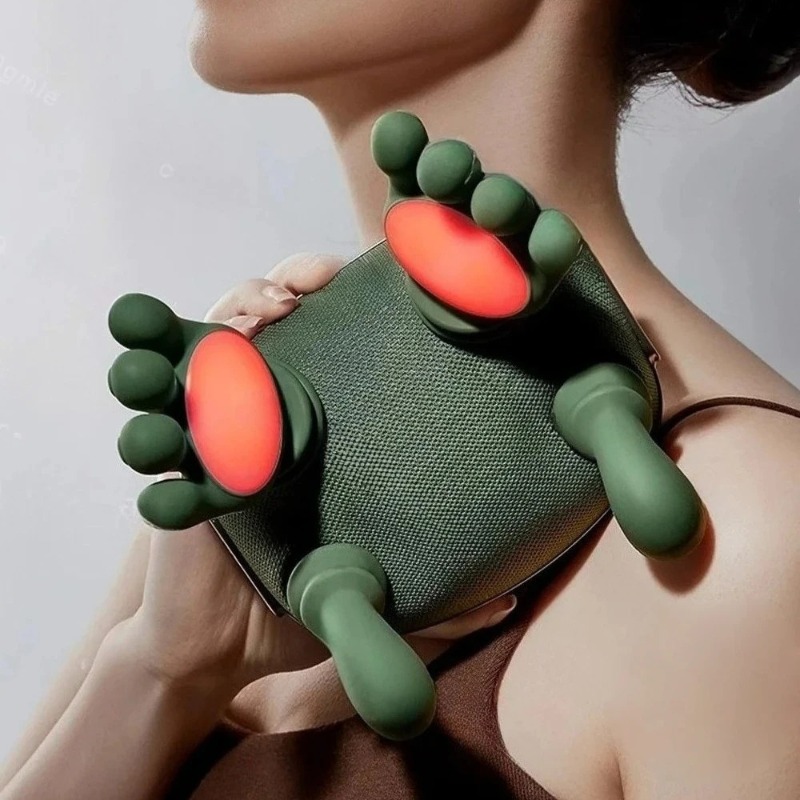 Electric Kneading Muscles Massage Pillow, Bionic Neck Shoulder Massager with Heated Back Massagers for Neck