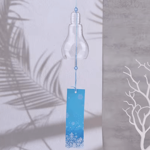 Transparent Glass Wind Chimes  Japanese Style Hanging Wind Bell Decor