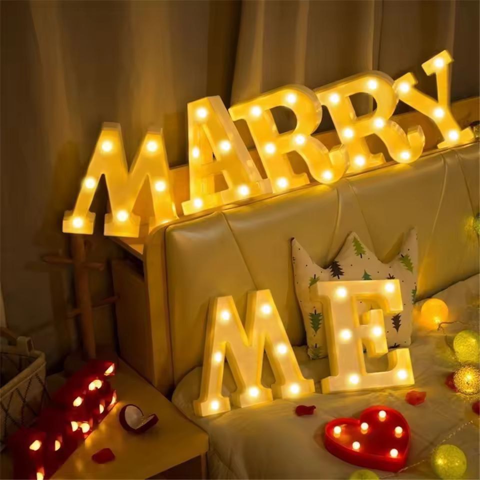 Radiant Letter & Number LED Decor Lamp – Personalized Home, Wedding & Party Signage