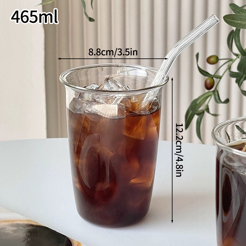 Transparent Juice Milk Coffee Mug, Glass Cup Heat-resistant Tumbler,Rose Glass Cup Drinkware