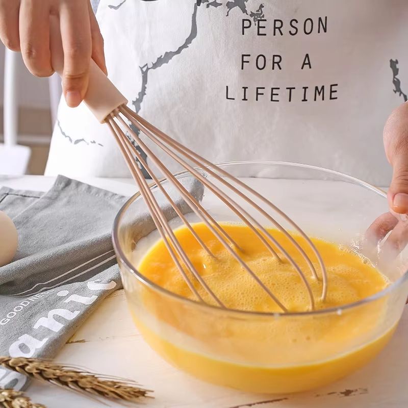 Manual Egg Beater – Handheld Silicone with High-Quality Stainless Steel Wire, High-Temperature Resistant