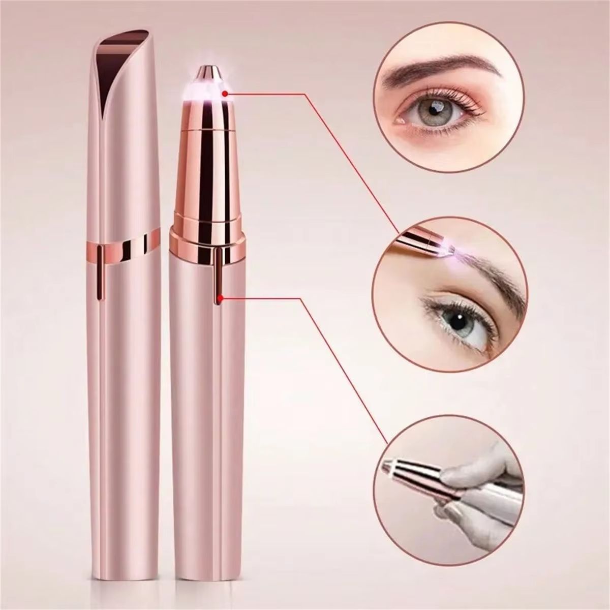 Portable Electric Eyebrow Trimmer Painless Facial Hair Remover USB Rechargeable Precision Shaver