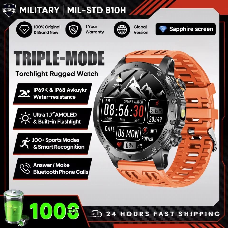 1.7-inch AMOLED Elite Smartwatch | 1000mAh Power Reserve & GPS | Executive NFC Bluetooth Call Fitness System