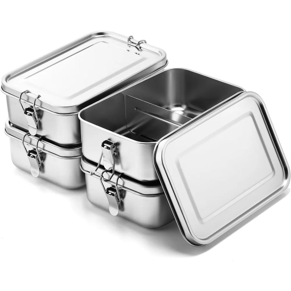 SteelFresh Stainless Steel Bento Lunch Box - Leak-Resistant Food Storage Container (1200ml / 2400ml)
