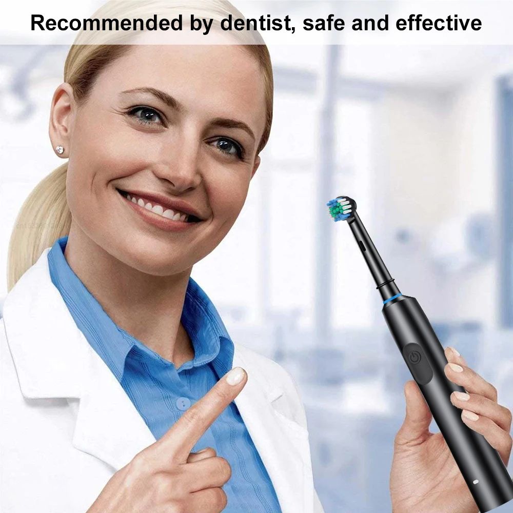Rechargeable Electric Toothbrush with 8 Soft Brush Heads