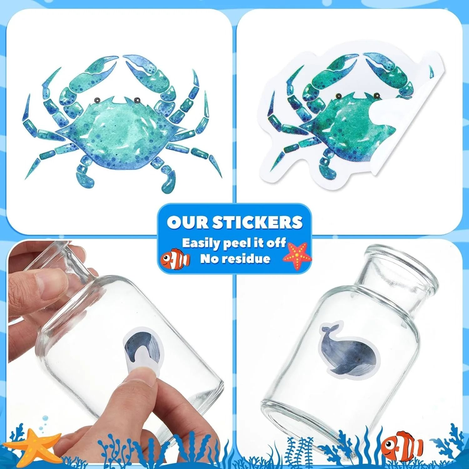 Cartoon Marine Animal Park Dolphin Stickers Kids Teacher Reward Encourage Sealing Label