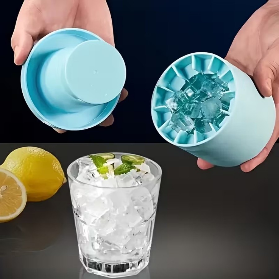 Silicone Ice Cube Tray with Leak Proof Lid  Easy Release, Stackable & Dishwasher Safe for Whiskey Cocktails