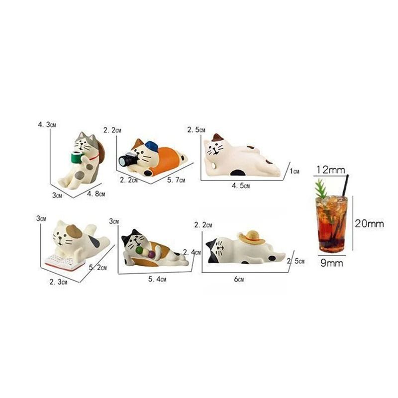 Whimsical Garden Miniature Cat Action Figures