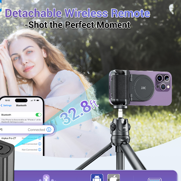 Magnetic Snapgrip Smartphone Camera Shutter Handle with Wireless Remote Ergonomic Phone Grip for Stable Photography